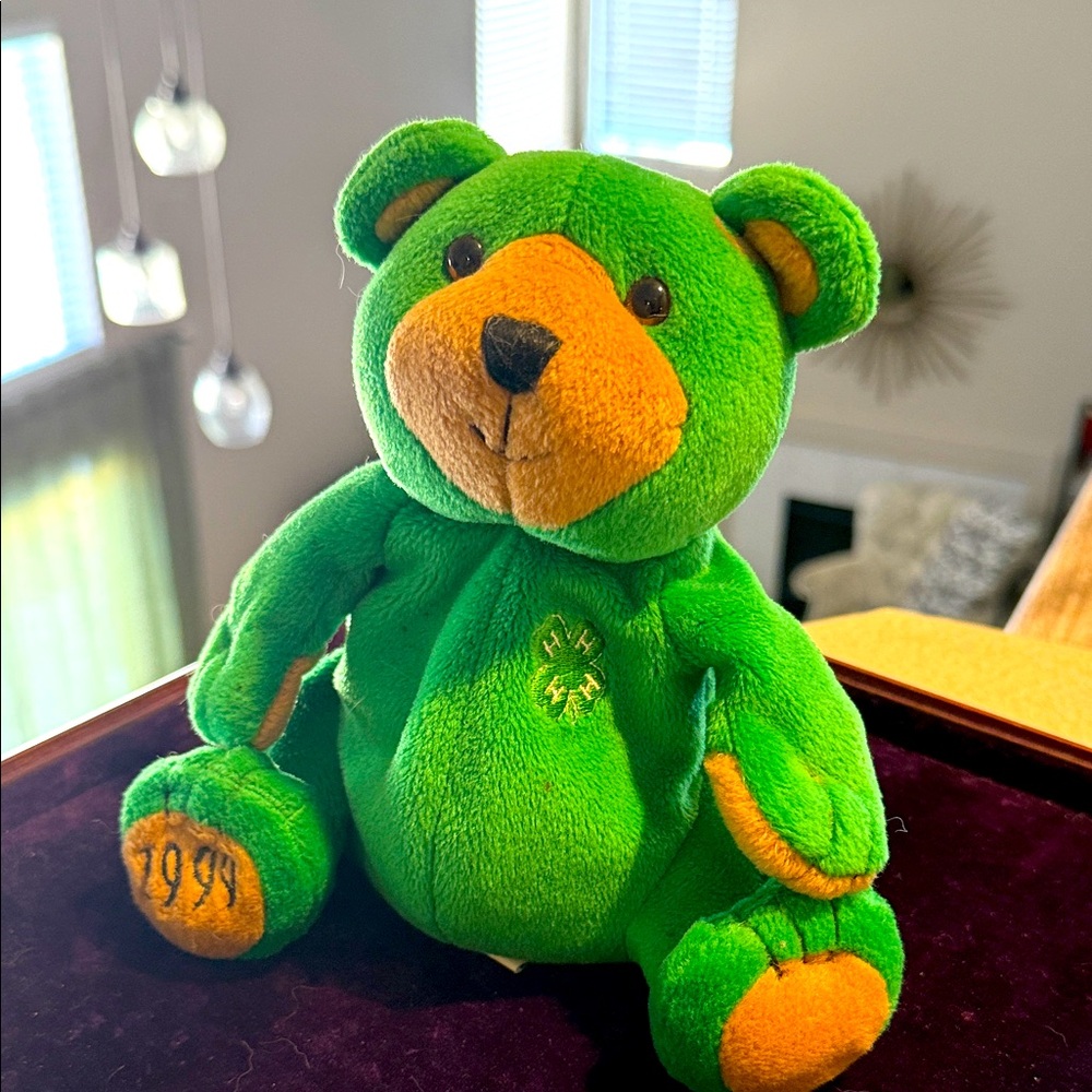 4H, 1999, glory be brand, stuffed teddy bear, beanbag, tummy, collectors item